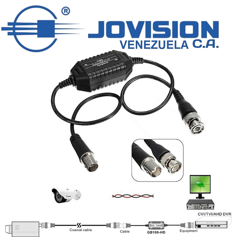 Conector Aislador Bucle de Tierra BNC- Prevenir -Interferencia CCTV-Supresor de Ruido Ground Loop BNC AHD/CVI/TVI