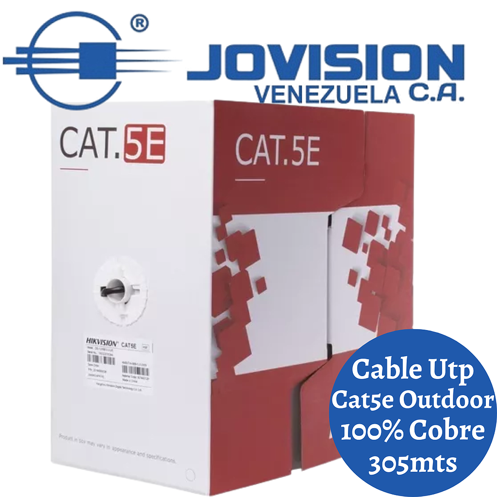  Cable Utp Outdoor Exterior Cat5e Rollo 100% Hikvision 305mts