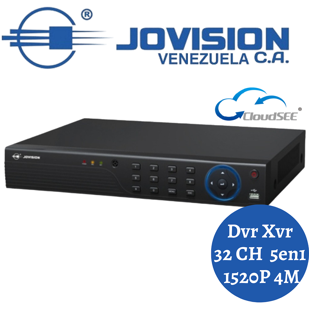 Dvr Xvr Jovision 32 Canales 5en1 AHD/CVI/TVI/CVBS/IPC 1520p 4M XD2832 