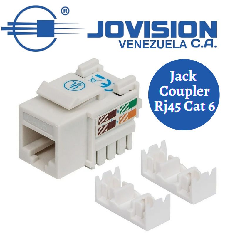 Conector Jack Coupler Keystone Rj45 Hembra Cat 6 Para Cable Red-Face Plate