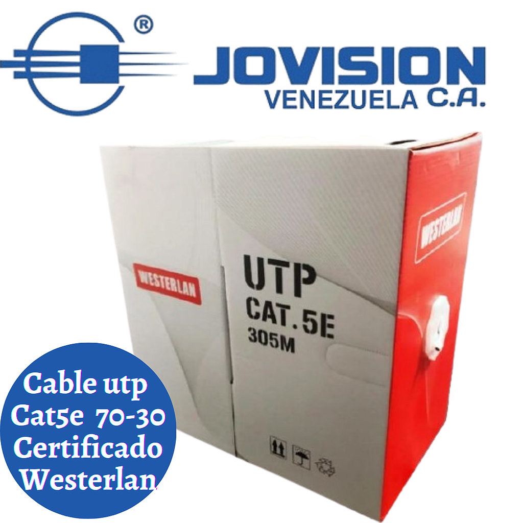 Cable Utp Cat 5e 70/30 305 Metros Cat5e Westerlan Certificado CCTV-Redes