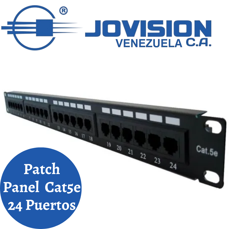 Patch Panel Cat 5e 24 Puertos. Rackeable. Redes-Red.