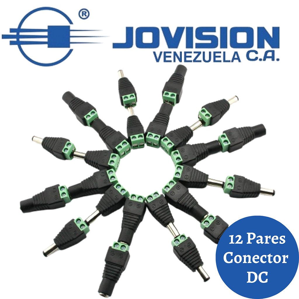 Conector Plug 2.1mm Para Corriente 12V 24 Unidades