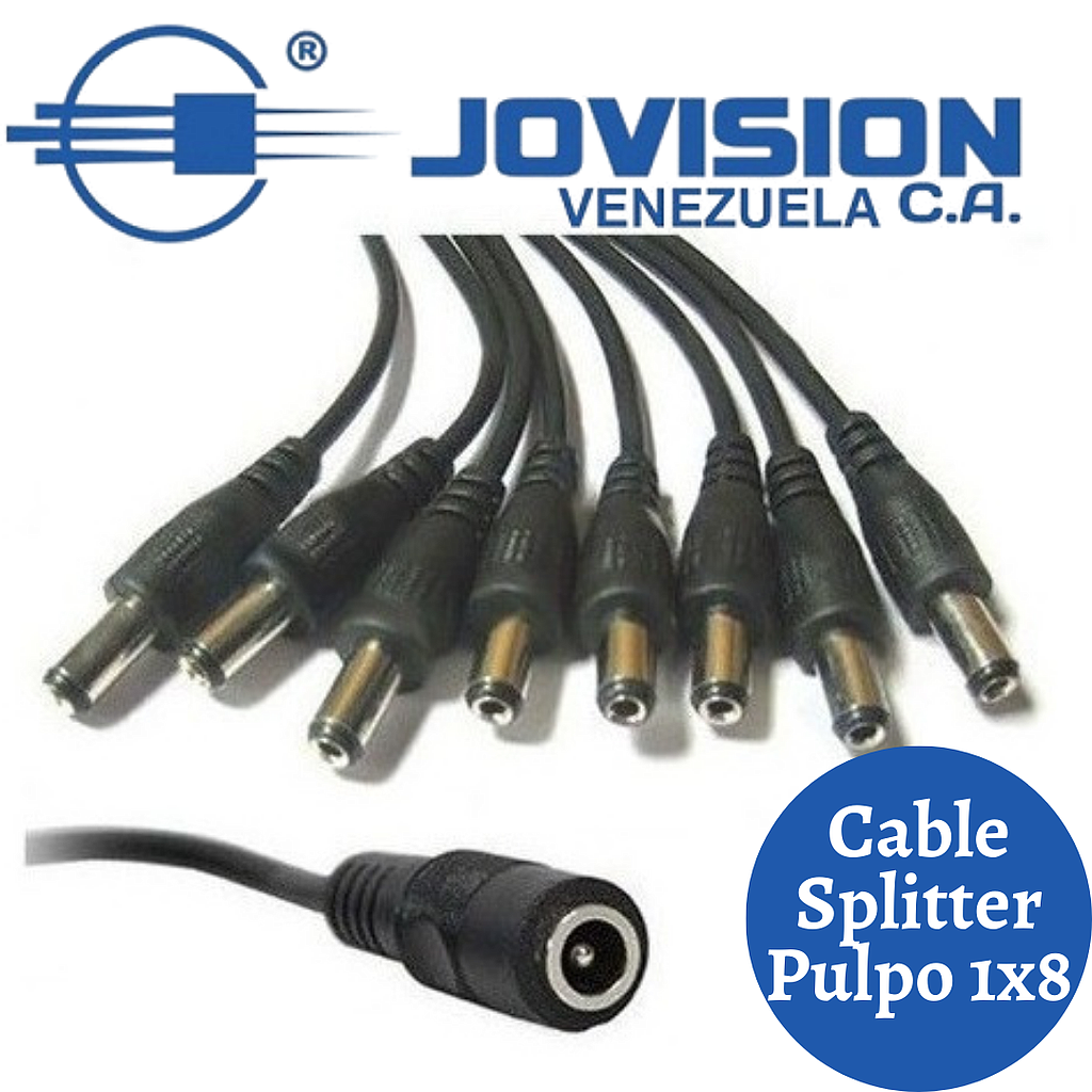 Cable Splitter Pulpo 8 Macho 1 Hembra Dc 12v Dvr 1 X 8 